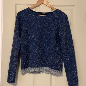 Vila Blue Frayed Top